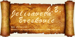 Jelisaveta Brešković vizit kartica